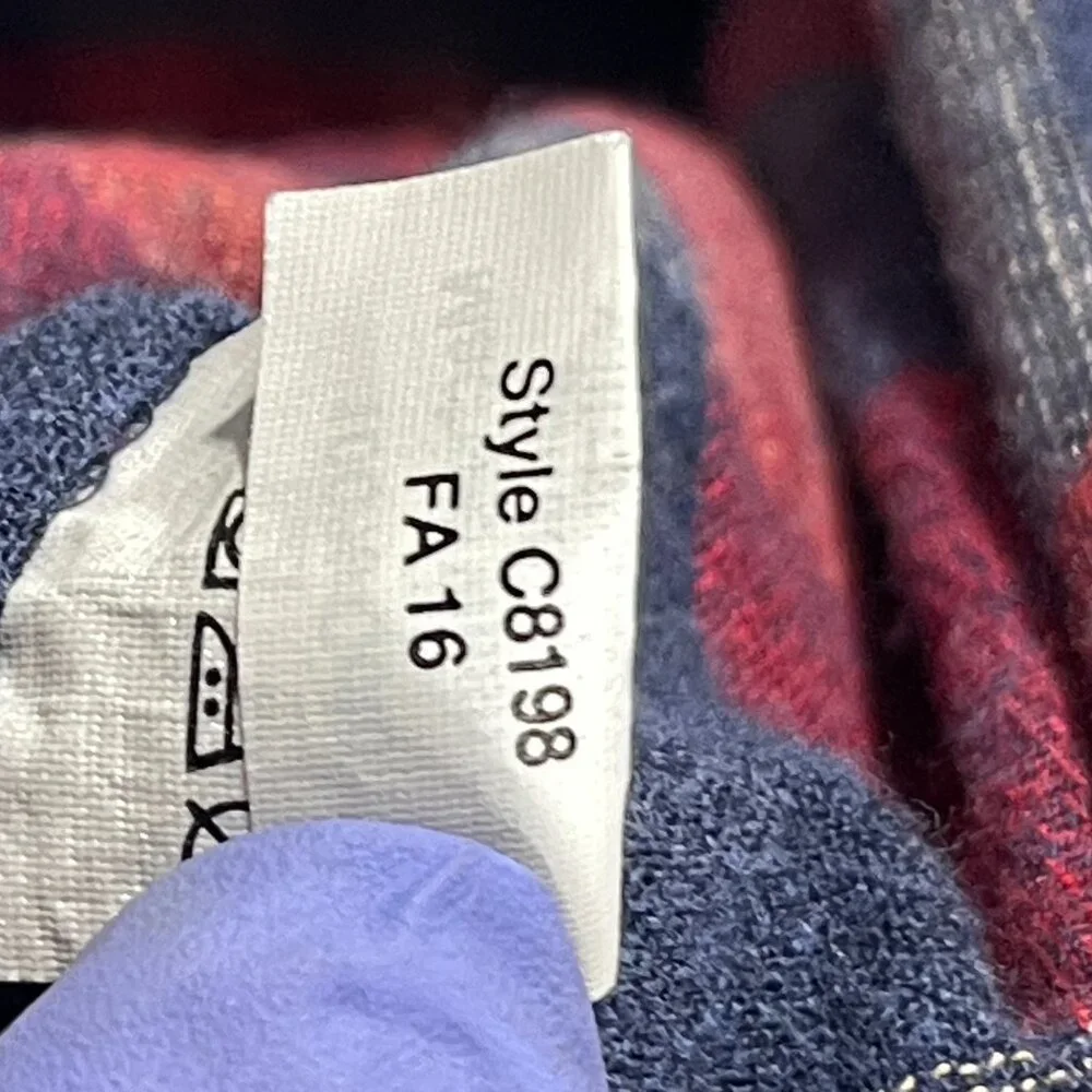 J. Crew Red Blue Plaid Check Homespun Collar Slim Shirt XL Button Down Outdoorsy